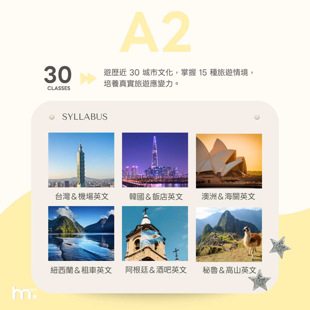 A2 旅遊世界特訓班