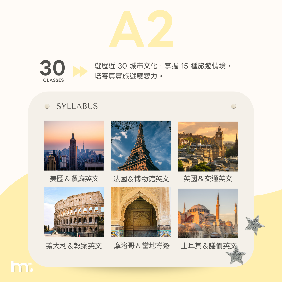 A2 旅遊世界特訓班