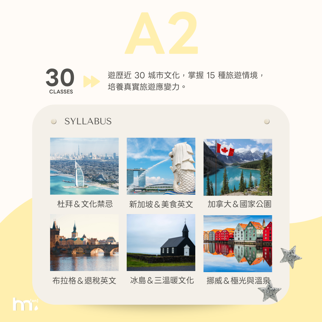 A2 旅遊世界特訓班